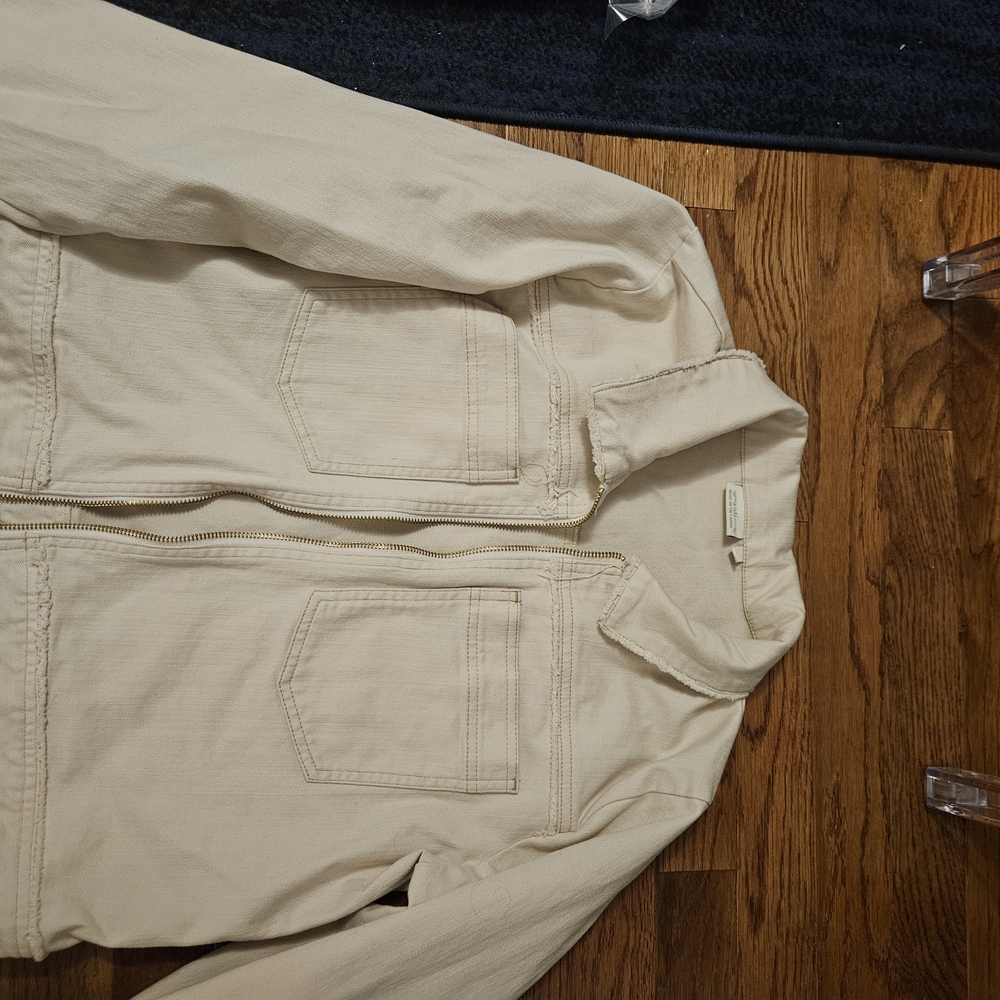 Spartina 449 women's Light Cream Zip Jacket